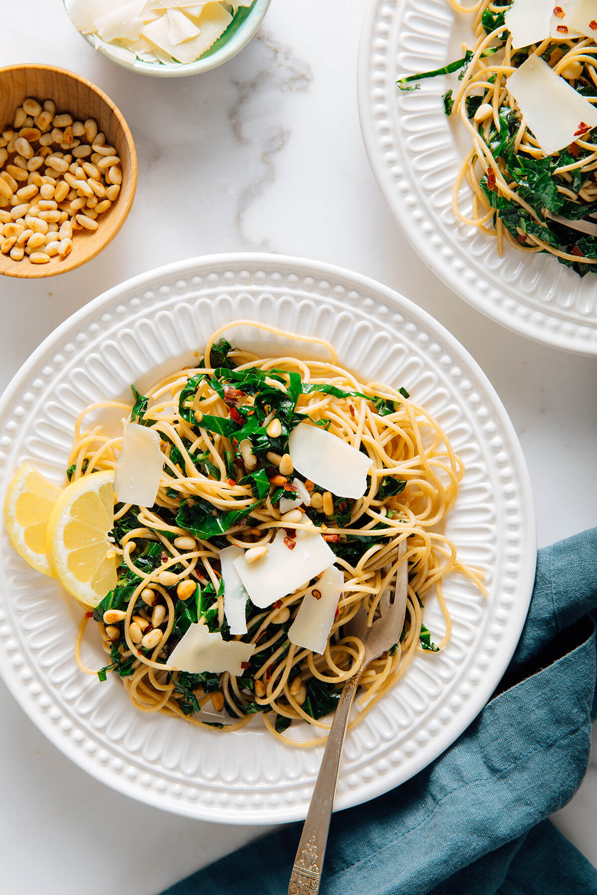 lemony collard greens pasta