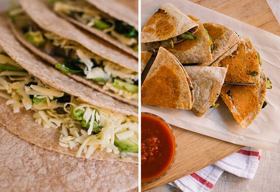crispy veggie quesadillas