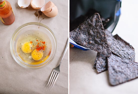eggs and tortilla chips