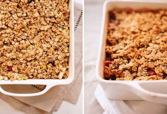 how to make a pear cranberry crisp