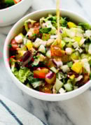 chopped Greek salad with homemade Greek vinaigrette