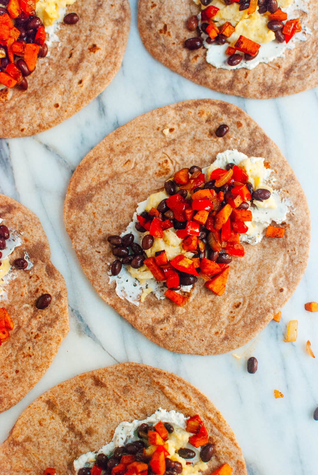 Sweet potato burritos to freeze