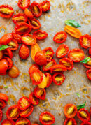 roasted cherry tomatoes close-up