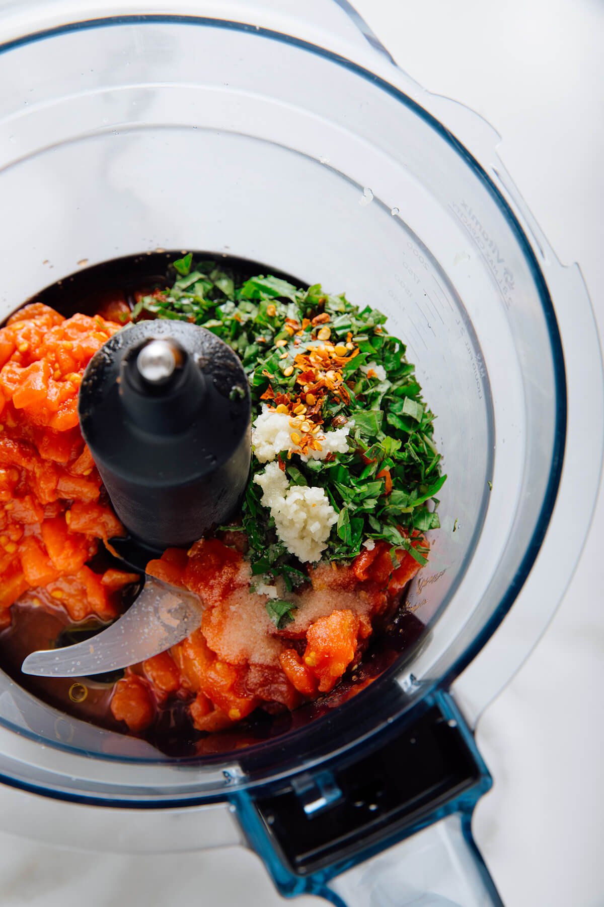 homemade sauce in food processor