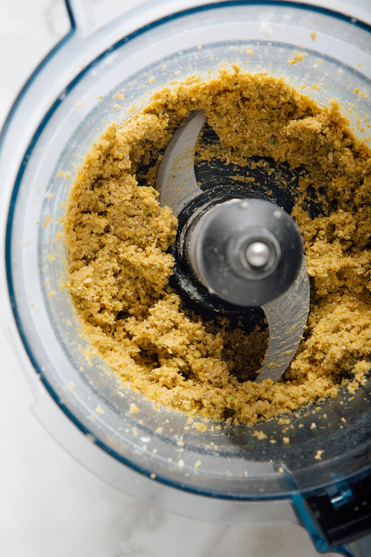 pistachio-oat crust in food processor
