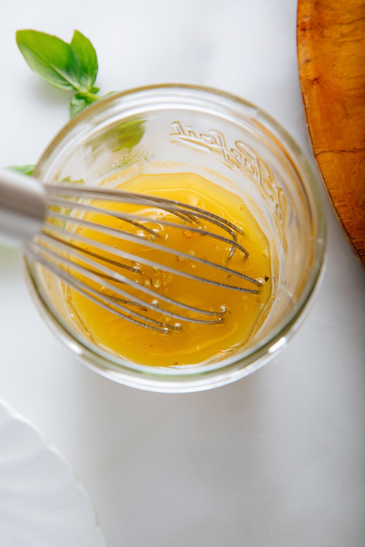 whisking vinaigrette