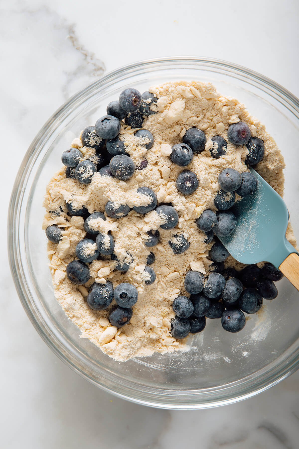 blueberries in flour